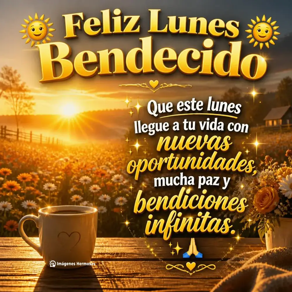 Feliz Lunes Con Bendiciones E Imágenes Bonitas De Buenos Días