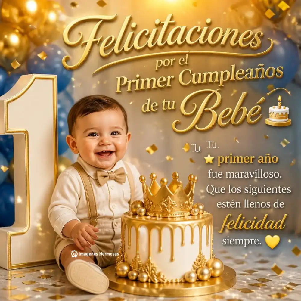 Bebé Feliz Primer Añito Frases
