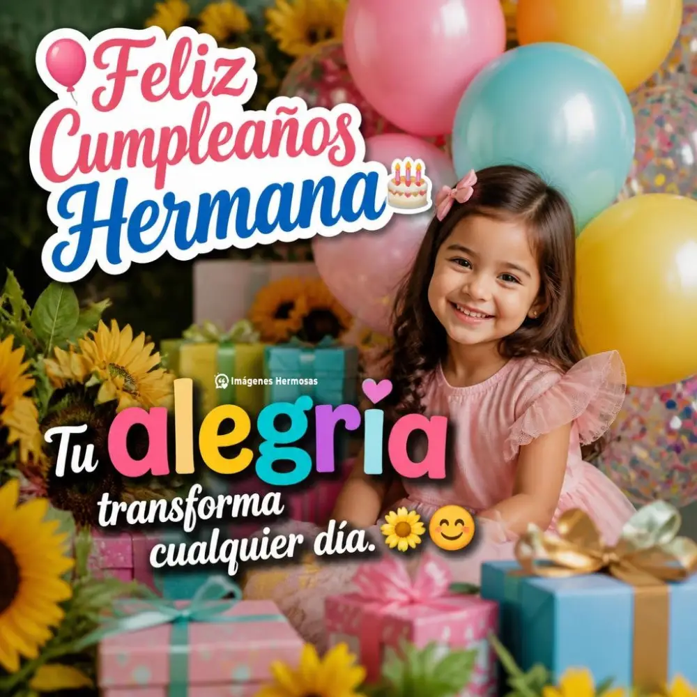 Elegante Feliz Cumpleaños Hermana