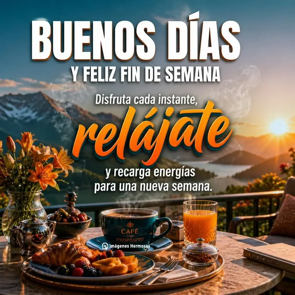 Hermosos Buenos Días Feliz Fin De Semana Disfruta Cada Momento