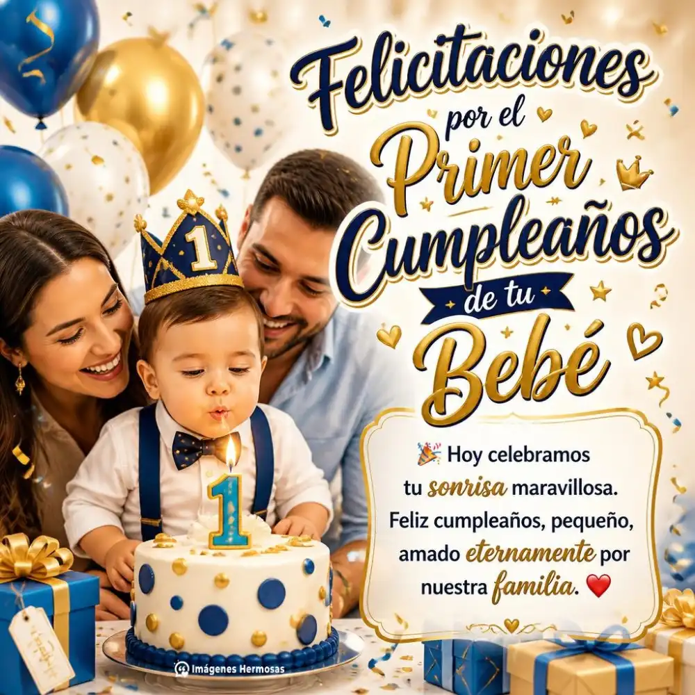 Niña Primer Cumpleaños Feliz Primer Añito