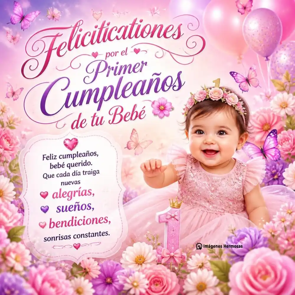 Primer Añito Feliz Cumpleaños 1 Niña